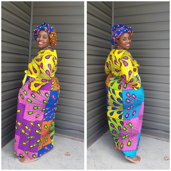 Color Pop African Print Dress - Picture 4 of 4